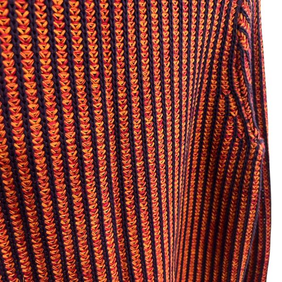 Fall Boho Rib Knit Sweater Cabi Orange Navy Cotton Medium - Picture 3 of 7